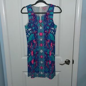 Lilly Pulitzer dress with gold starfish zipper feature
